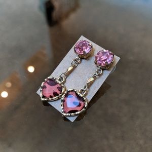 Pink leopard earrings (without original backs). 🌟